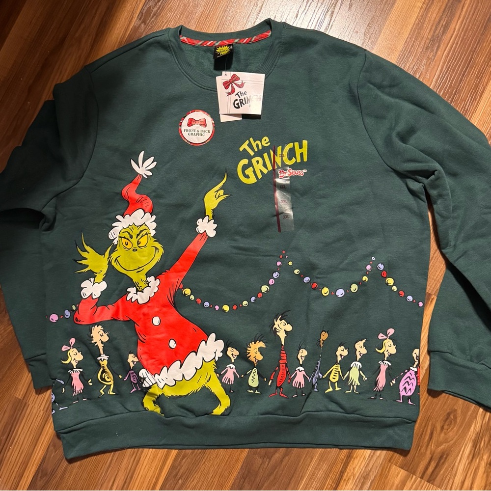 Dr. Seuss Green Grinch Sweatshirt - Picture 3 of 3